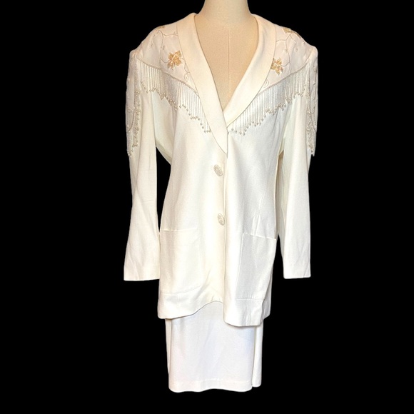 Lew Magram Skirts Vintage Lew Magram 8s Sequined Skirt Set Suit 4